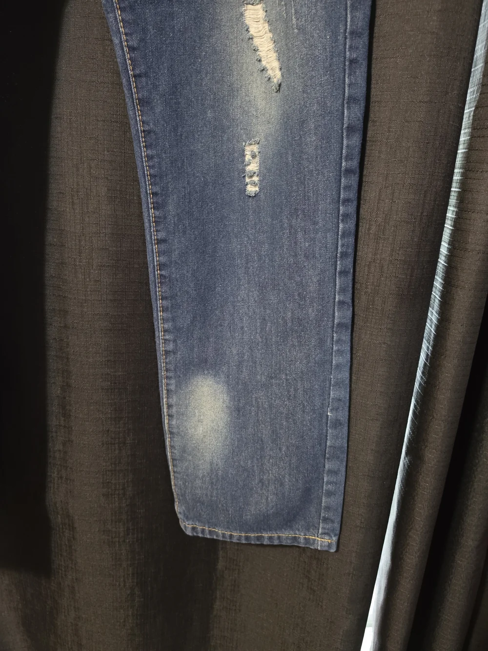 Men's VTG Fashion Jeans Straight Fit Distressed Dark Blue